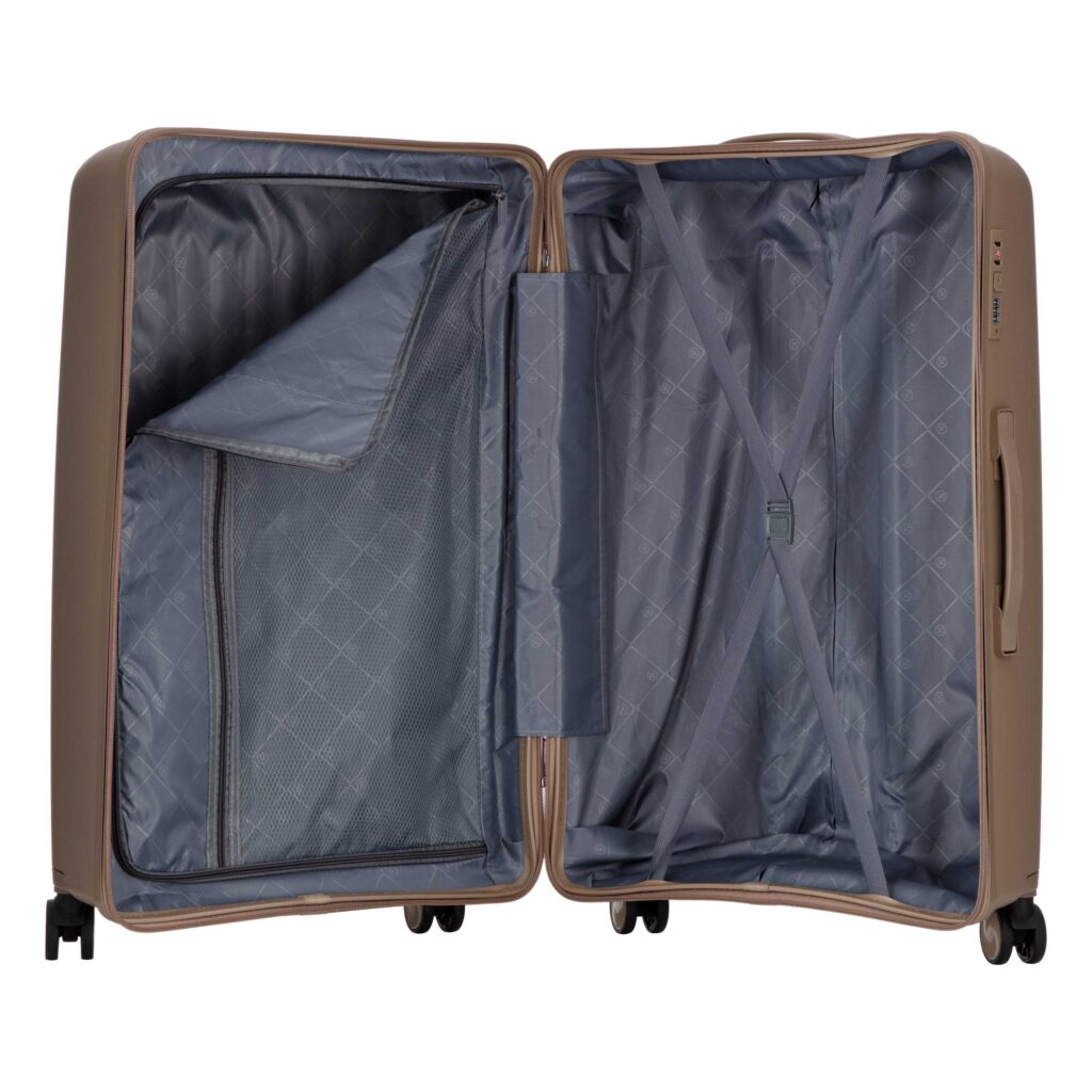 2E Suitcase set 3in1, M7979, polypropylene, (L+M+S), lock (not TSA), anti theft zipper, 4 wheels, khaki