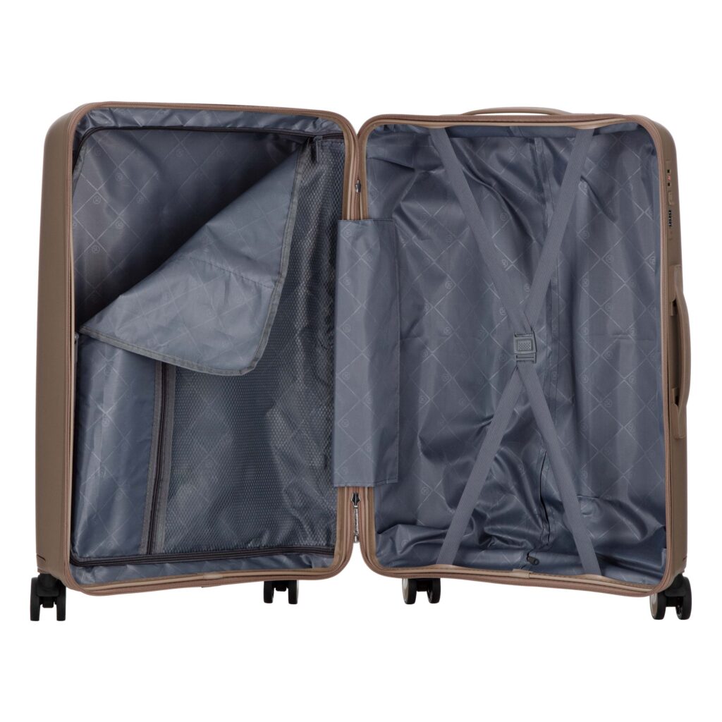 2E Suitcase set 3in1, M7979, polypropylene, (L+M+S), lock (not TSA), anti theft zipper, 4 wheels, khaki