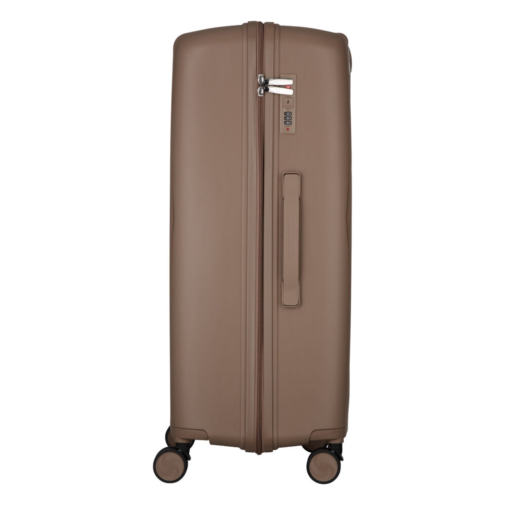 2E Suitcase set 3in1, M7979, polypropylene, (L+M+S), lock (not TSA), anti theft zipper, 4 wheels, khaki