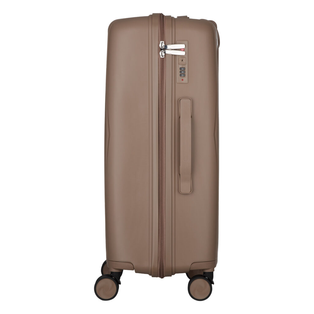 2E Suitcase set 3in1, M7979, polypropylene, (L+M+S), lock (not TSA), anti theft zipper, 4 wheels, khaki
