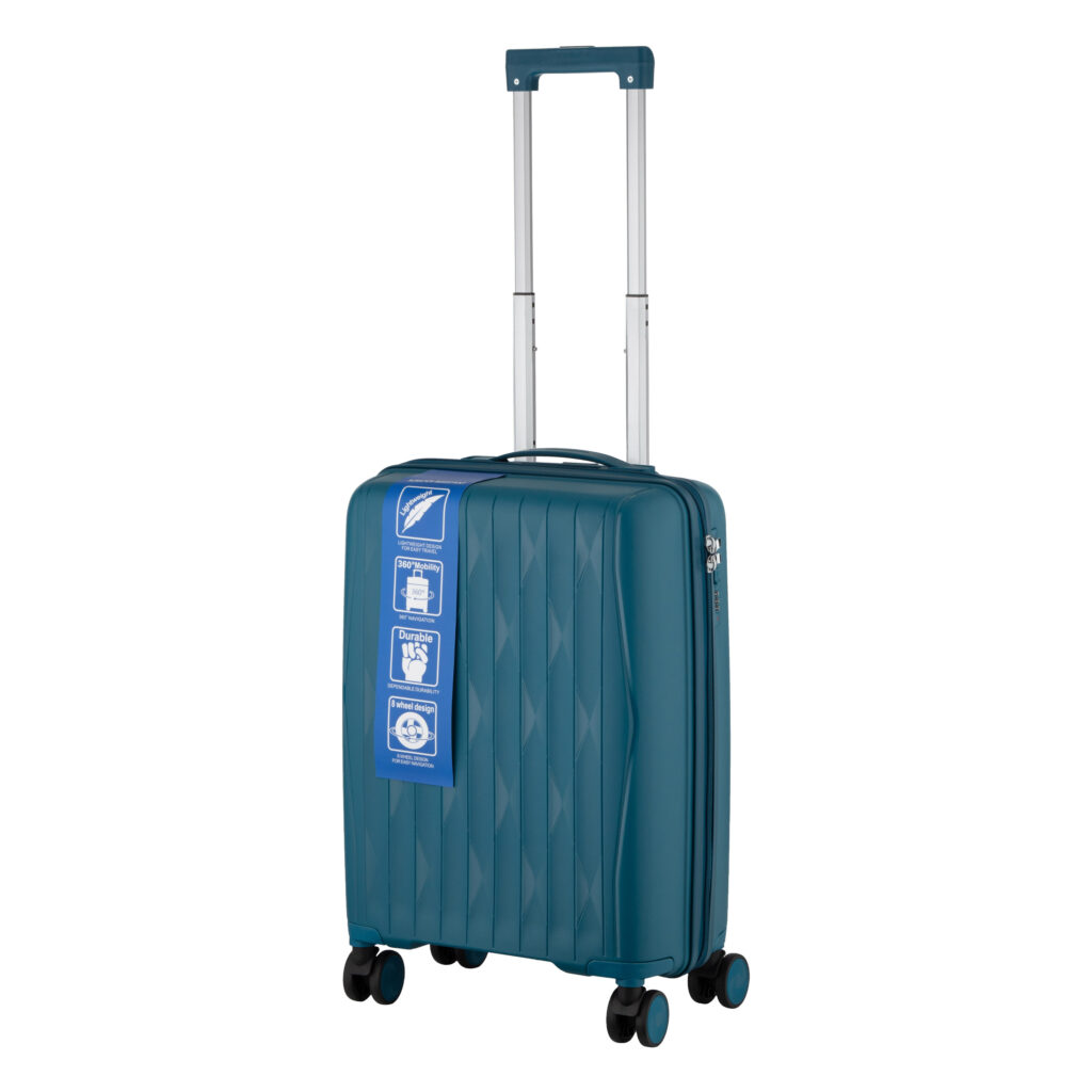 2E Suitcase set 3in1, M7979, polypropylene, (L+M+S), lock (not TSA), anti theft zipper, 4 wheels, light blue