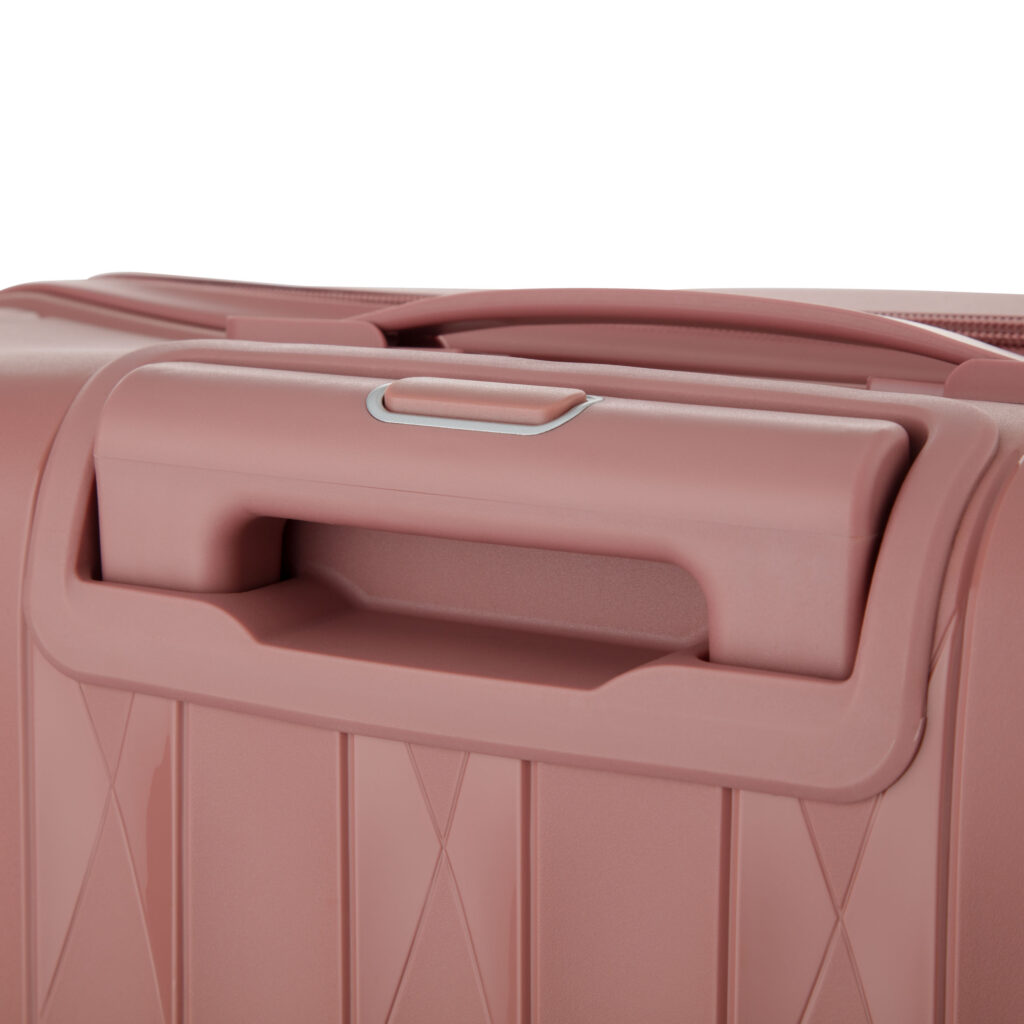 2E Suitcase set 3in1, M7979, polypropylene, (L+M+S), lock (not TSA), anti theft zipper, 4 wheels, rose gold