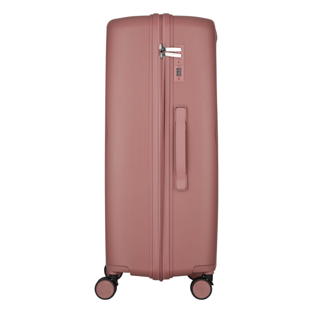 2E Suitcase set 3in1, M7979, polypropylene, (L+M+S), lock (not TSA), anti theft zipper, 4 wheels, rose gold