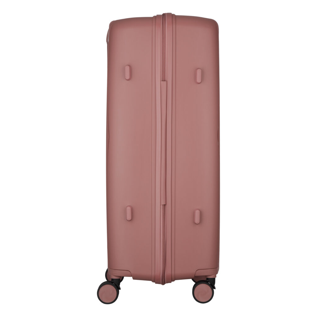 2E Suitcase set 3in1, M7979, polypropylene, (L+M+S), lock (not TSA), anti theft zipper, 4 wheels, rose gold