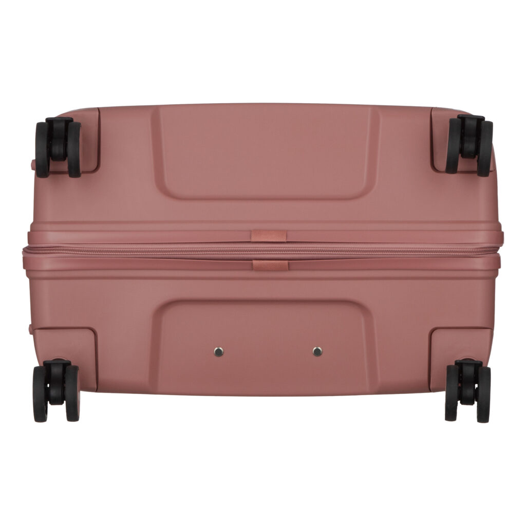 2E Suitcase set 3in1, M7979, polypropylene, (L+M+S), lock (not TSA), anti theft zipper, 4 wheels, rose gold
