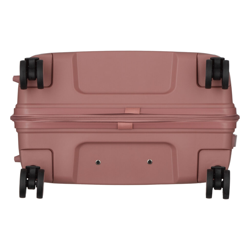 2E Suitcase set 3in1, M7979, polypropylene, (L+M+S), lock (not TSA), anti theft zipper, 4 wheels, rose gold