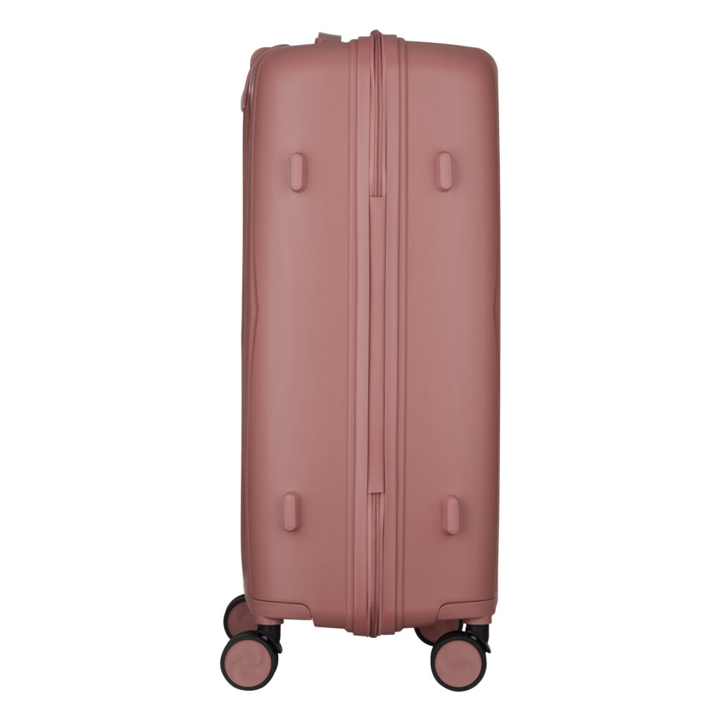 2E Suitcase set 3in1, M7979, polypropylene, (L+M+S), lock (not TSA), anti theft zipper, 4 wheels, rose gold