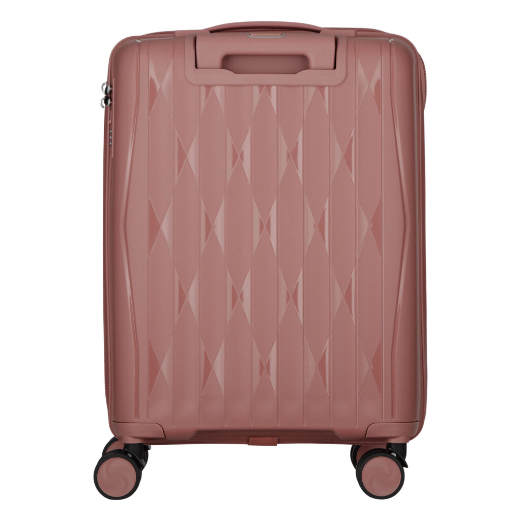 2E Suitcase set 3in1, M7979, polypropylene, (L+M+S), lock (not TSA), anti theft zipper, 4 wheels, rose gold