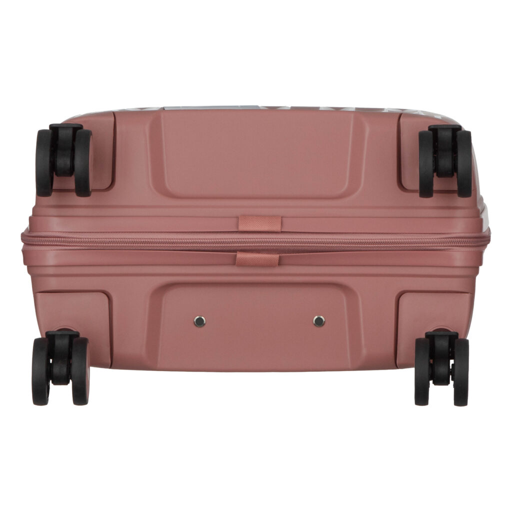 2E Suitcase set 3in1, M7979, polypropylene, (L+M+S), lock (not TSA), anti theft zipper, 4 wheels, rose gold
