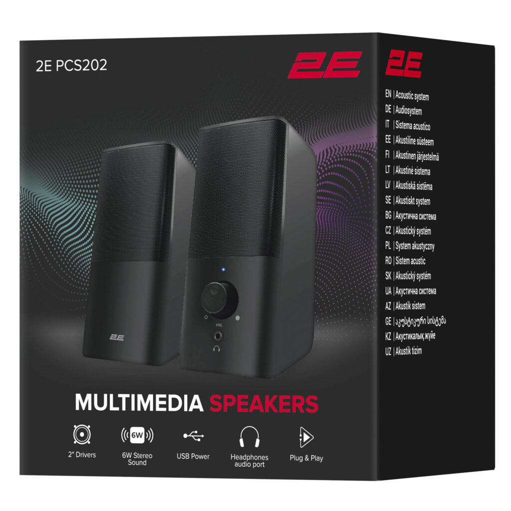 Multimedia speaker 2E PCS202, 2.0, USB, Black