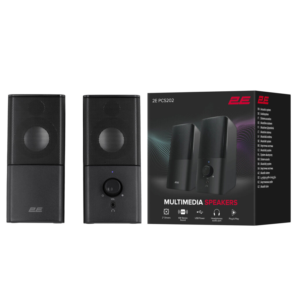 Multimedia speaker 2E PCS202, 2.0, USB, Black