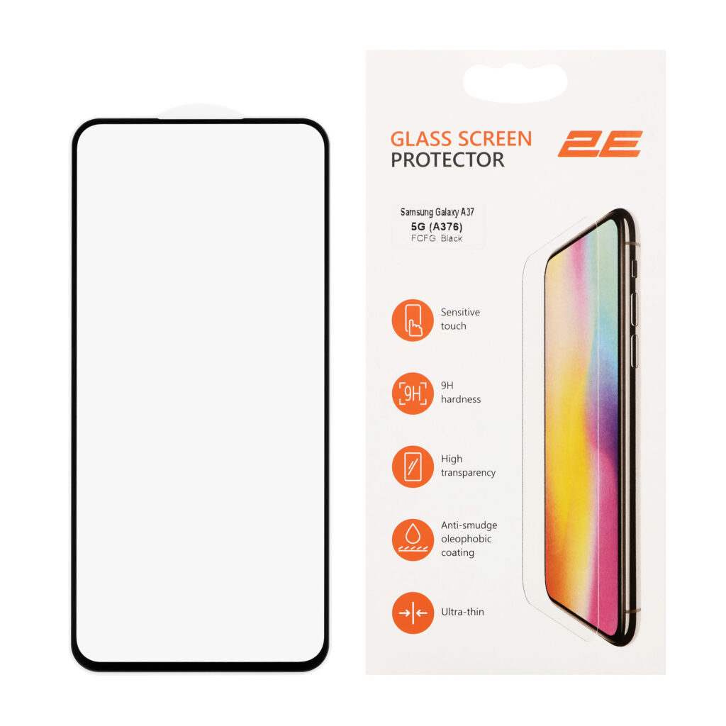 2E Protective glasses for Samsung Galaxy A37 5G (A376), 2.5D FCFG, (1 Pack), black border