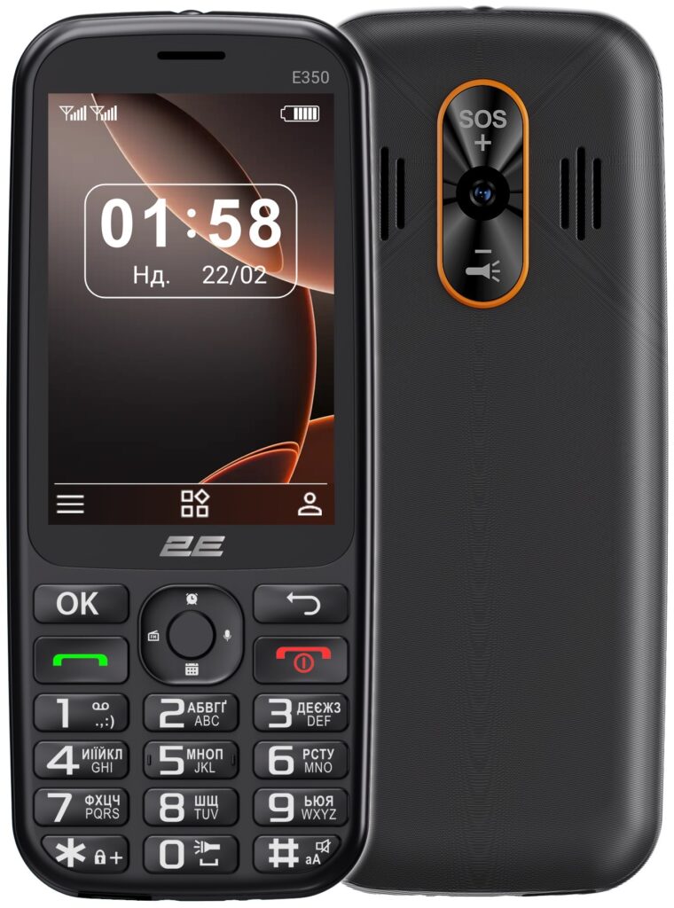 Мобильный телефон 2E E350 3.5″ 2SIM, 3000мА•ч, черный