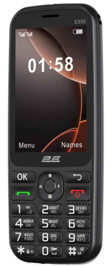 Мобильный телефон 2E E350 3.5″ 2SIM, 3000мА•ч, черный