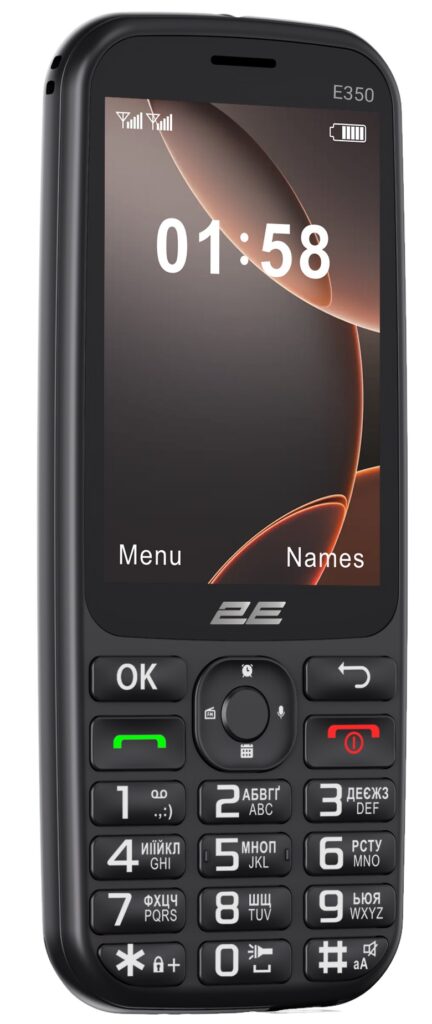 Мобильный телефон 2E E350 3.5″ 2SIM, 3000мА•ч, черный