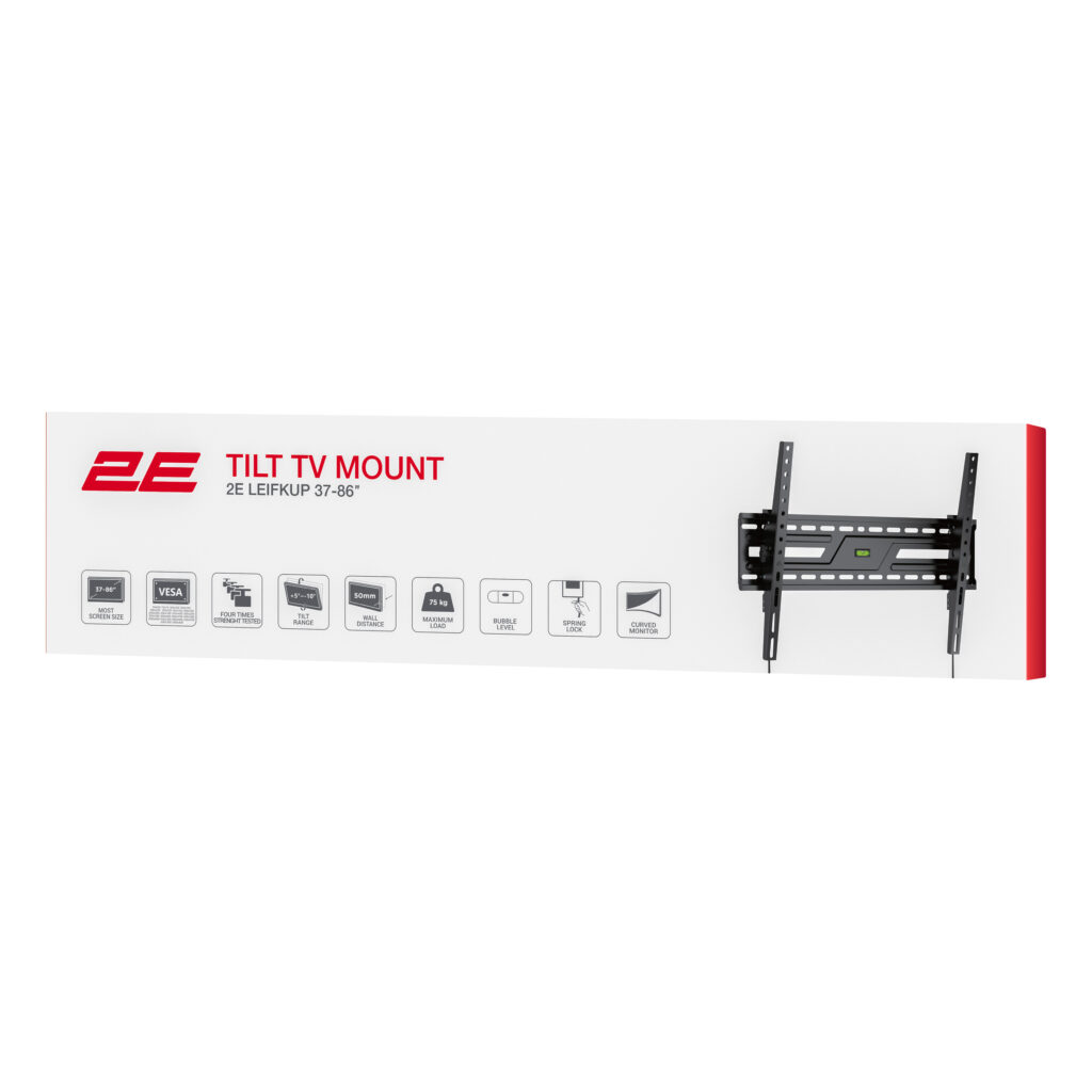 Крепление ТВ наклонное 2E Leifkup 37″ — 86″ 75кг