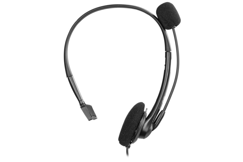 PC headset mono On-ear 2E CH11 mini-jack, omni-mic, 1.2m, black