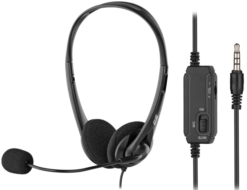 Гарнітура ПК стерео On-ear 2E CH11 mini-jack, omni-mic, 1.2м, чорний