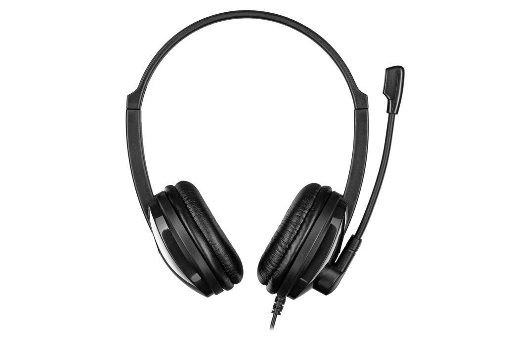 PC headset stereo On-ear 2E CH12 mini-jack, omni-mic, 1.2m, black