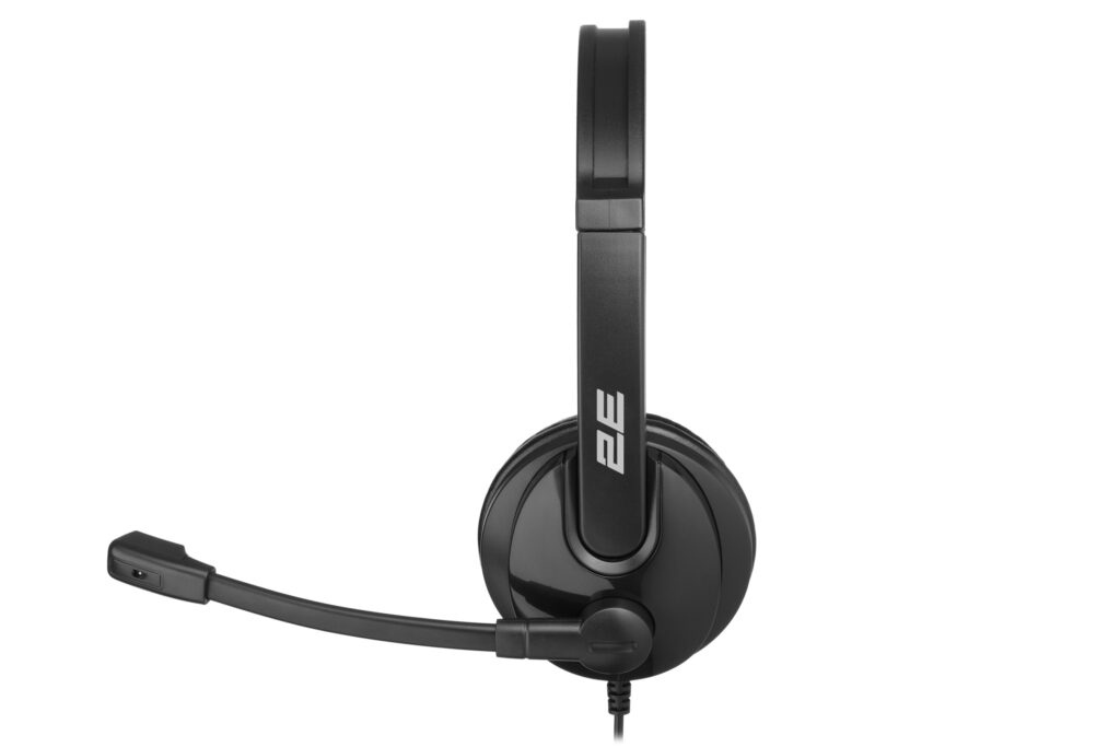 PC headset stereo On-ear 2E CH12 mini-jack, omni-mic, 1.2m, black