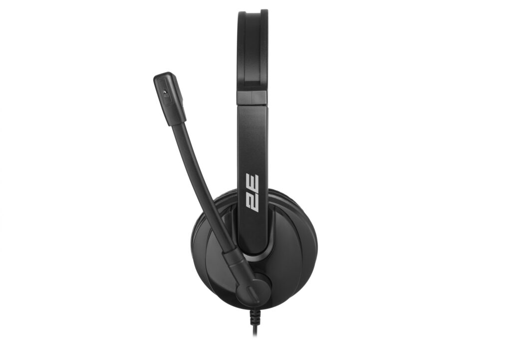 PC headset stereo On-ear 2E CH12 mini-jack, omni-mic, 1.2m, black