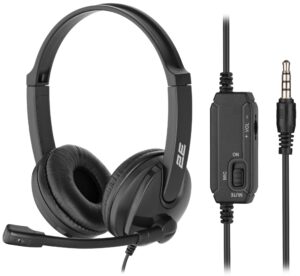 PC headset stereo On-ear 2E CH12 mini-jack, omni-mic, 1.2m, black