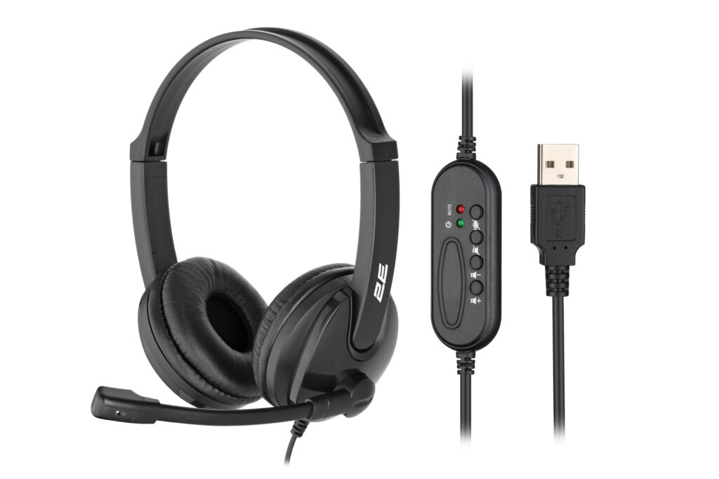 PC headset stereo On-ear 2E CH12 USB, omni-mic, 2m, black