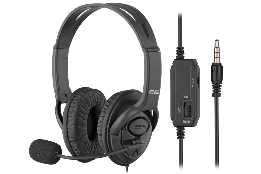 PC headset stereo Over-ear 2E CH13 mini-jack, omni-mic, 1.2m, black