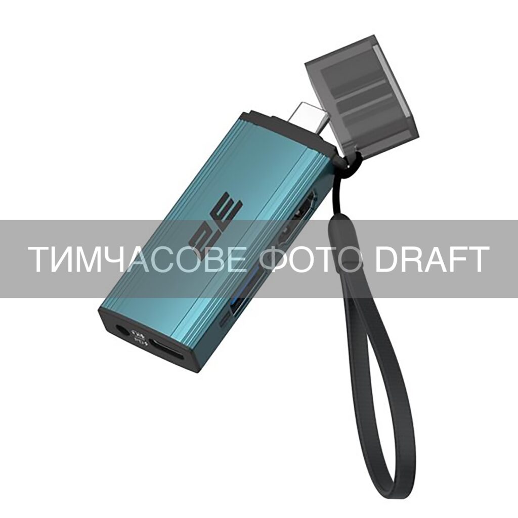 Хаб 2E USB-С > USB-A/USB-C PD/HDMI/jack3.5, Pine Green