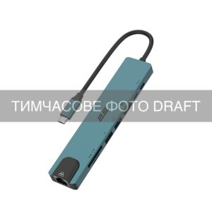 2E Hub USB-C > 2xUSB-A/2xUSB-C PD/HDMI/microSD/SD/Ethernet, 0.15m, Pine Green