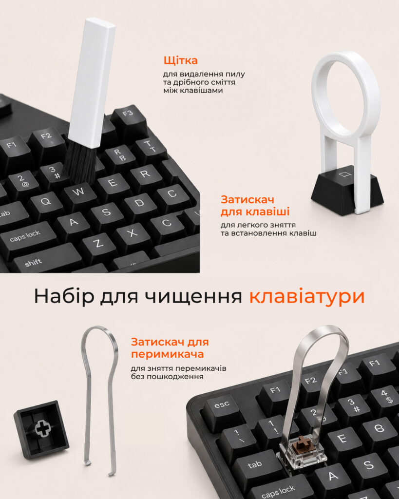 Чистящий набор 2E для оргтехники 20в1, бело-оранжевый