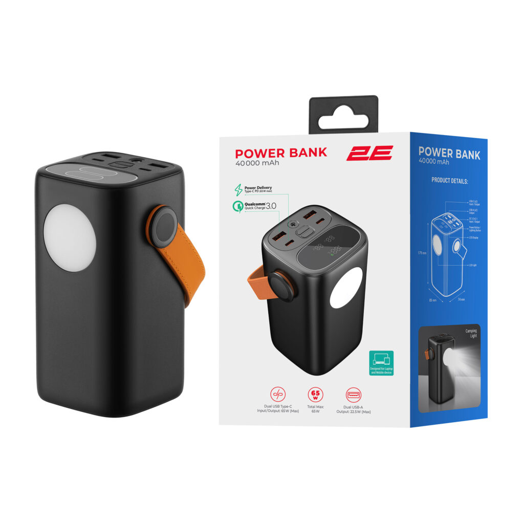 Power Bank 2E 40000мА·год, 100Вт, PD, QC, Black