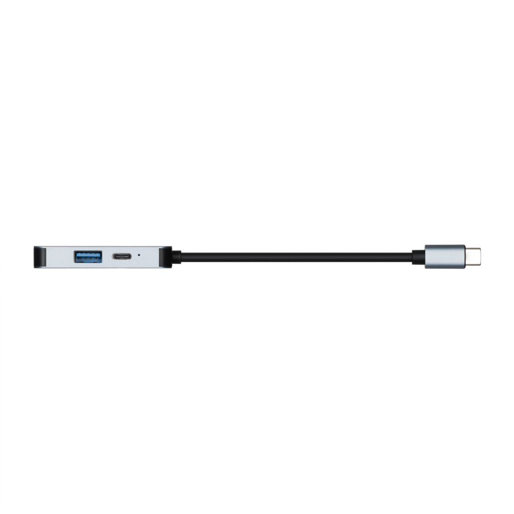 Хаб 2E USB-С > USB-A 3.0/USB-C PD/HDMI, 0.14м, сірий