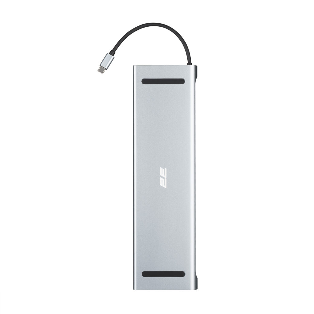 2E Hub USB-С > USB-A 2.0/2xUSB-A 3.0/2xUSB-C PD/2xHDMI/VGA/microSD/SD/Ethernet, 0.15m, silver