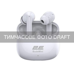 Навушники TWS 2E BudsMini, BT 6.0, IPX4, SBC, Touch control, Mic, білий