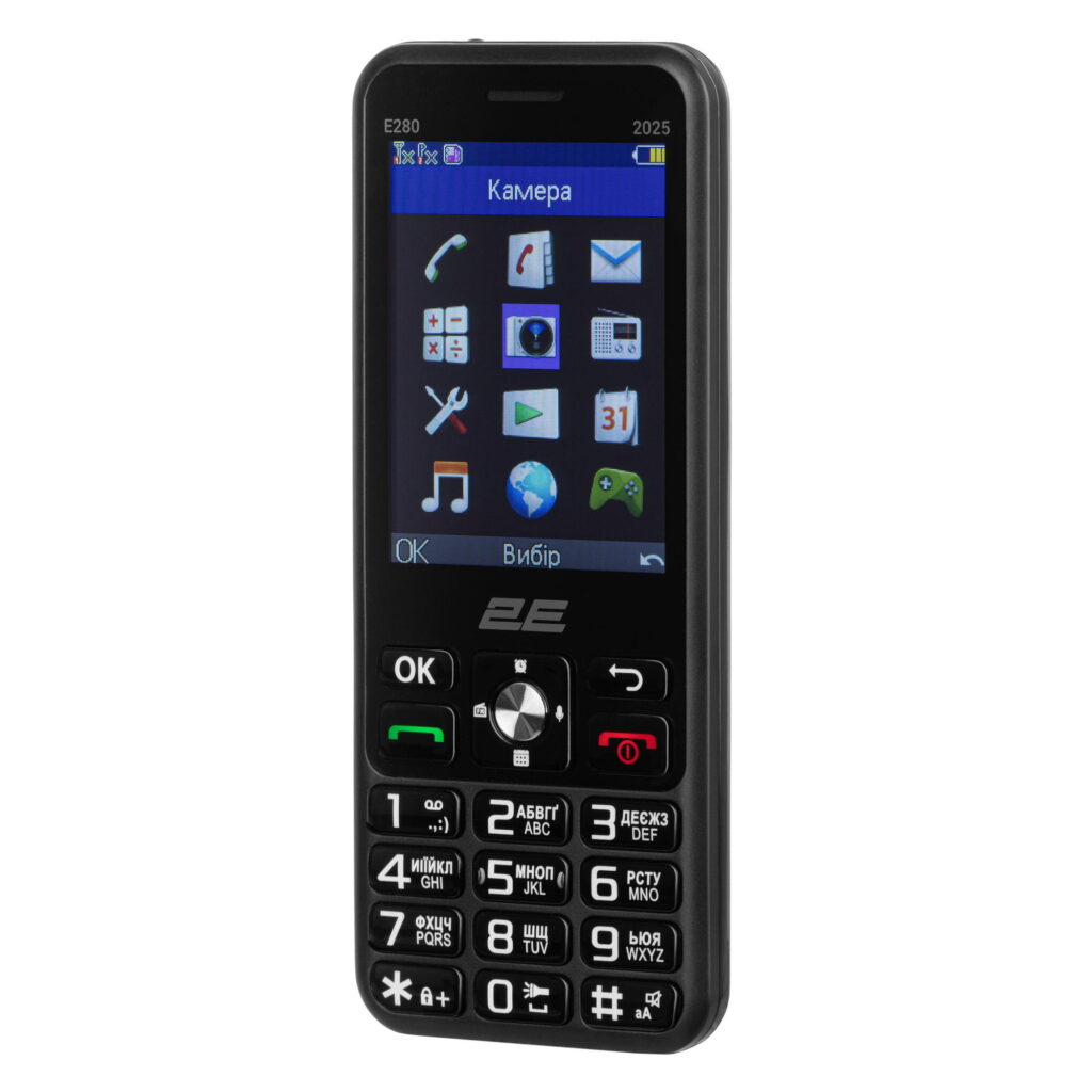 Мобильный телефон 2E E280 2025 2.8″ 2SIM, 1500мА•ч, чёрный