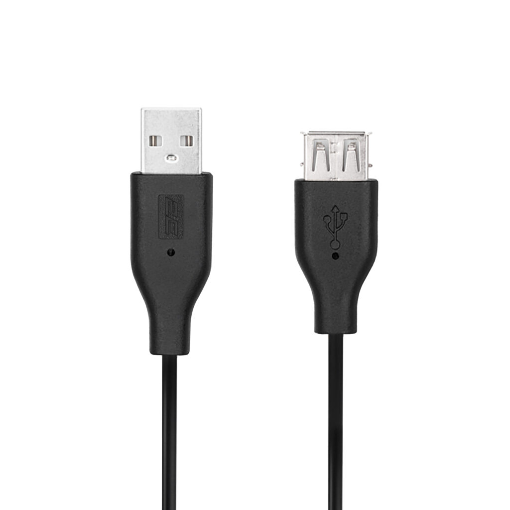 Кабель 2E USB-A > USB-AF заряджання/синхронізації 1.8м, чорний