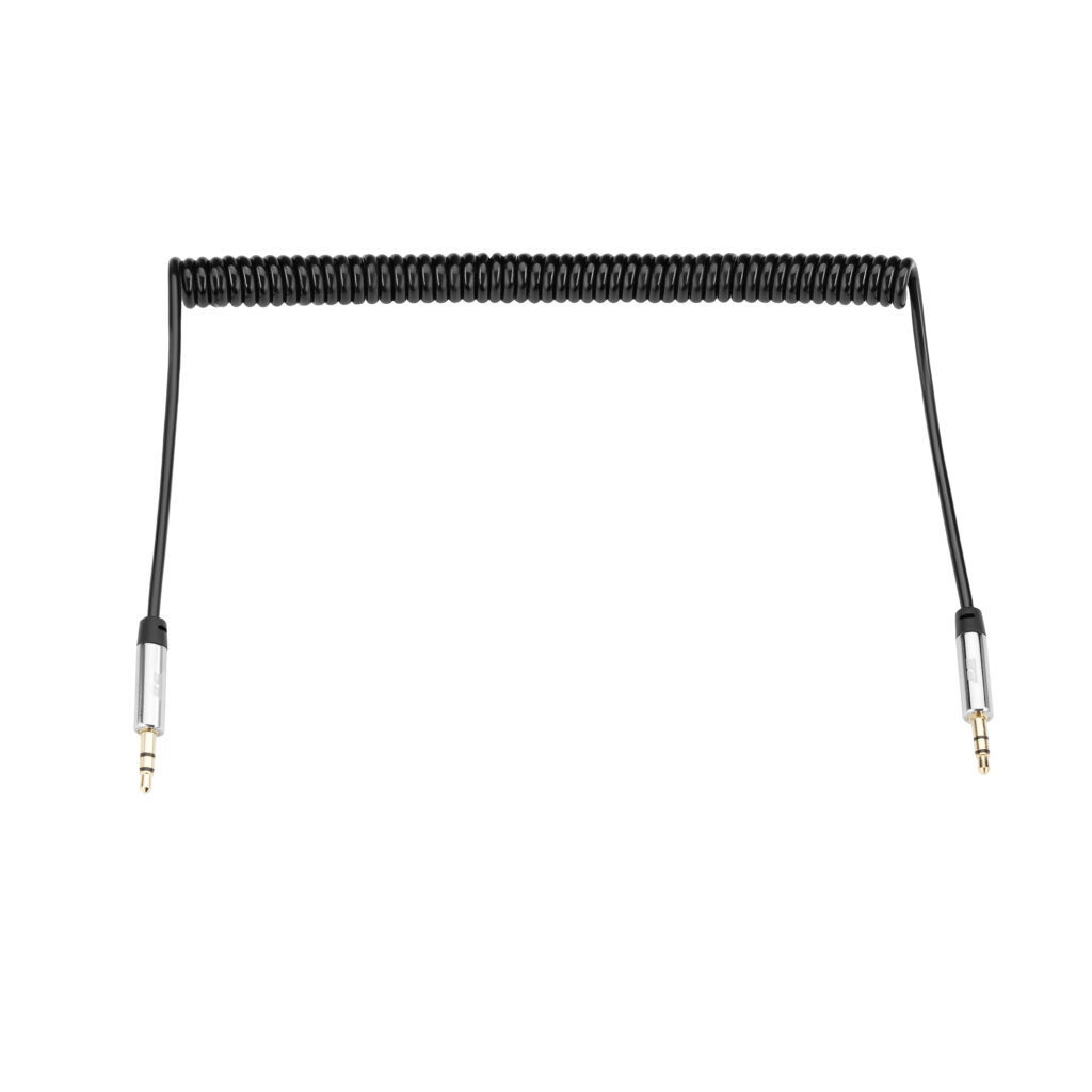 Кабель 2E аудио jack 3.5mm-M Coiled 1.8м Black