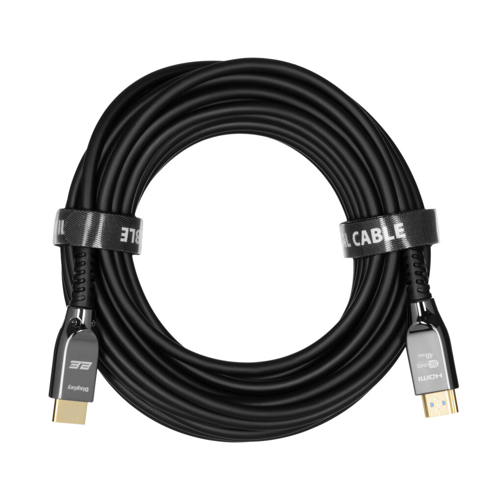Кабель 2E HDMI (M/M) 10м, 2.1, 8K/60Hz 48Gbps, Optical, чорний