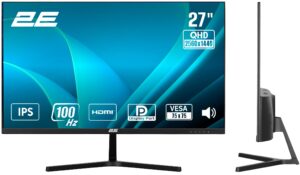 Монитор 2E 27″ H2725B HDMI, DP, ММ, IPS, 2560×1440, 100Hz, FreeSync