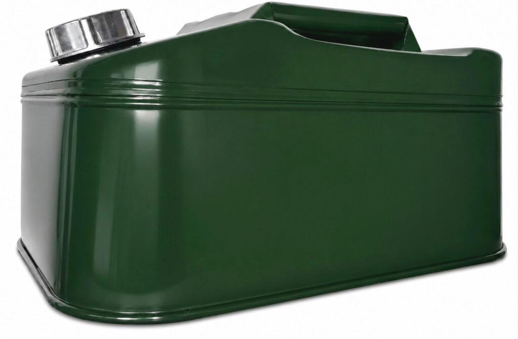2E Jerry cans vertical 10L metal 0.8mm 2.1 kg green