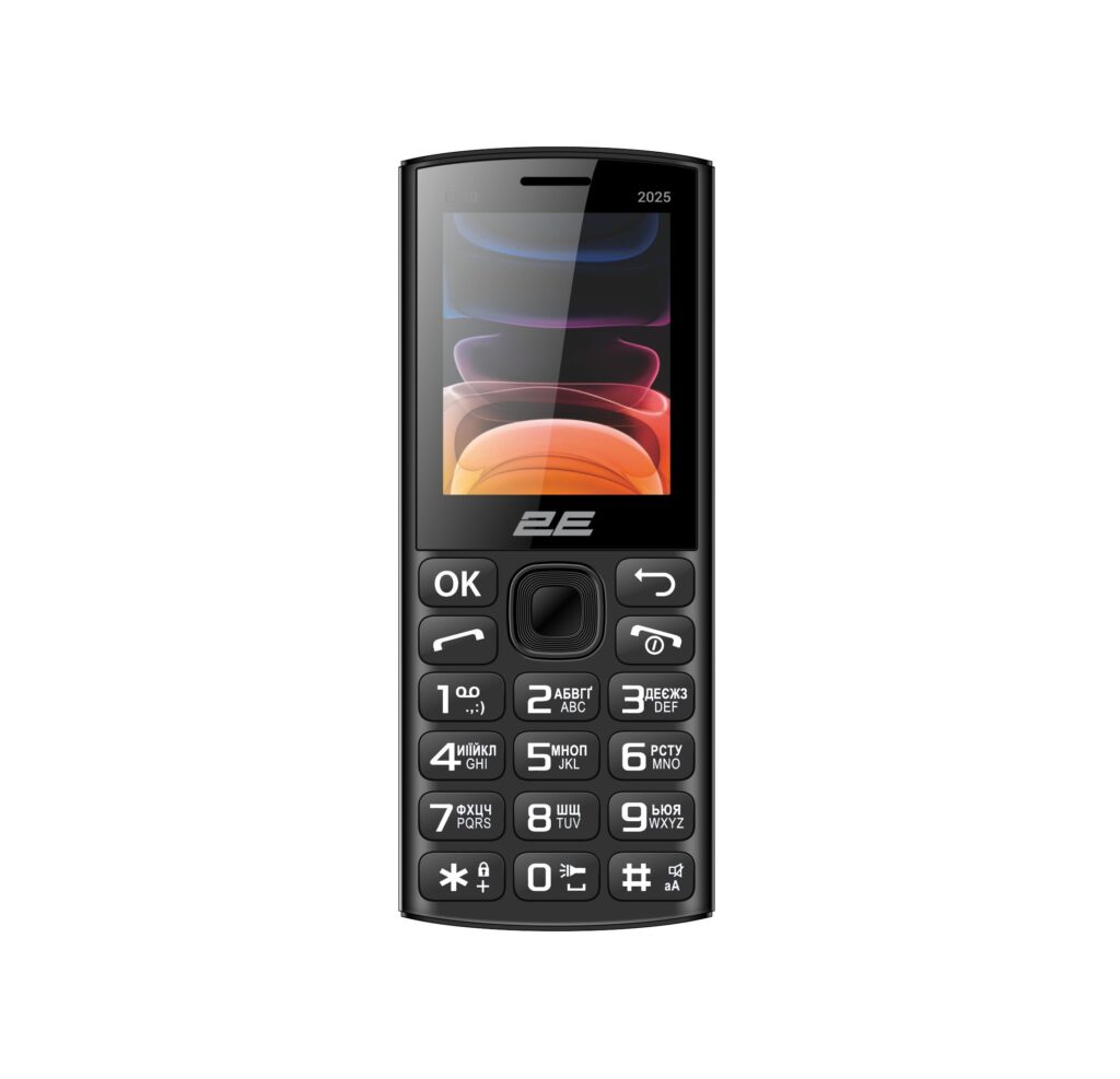 Мобільний телефон 2E E240 2025 2.4″ 2SIM, 1400мА•год, чорний