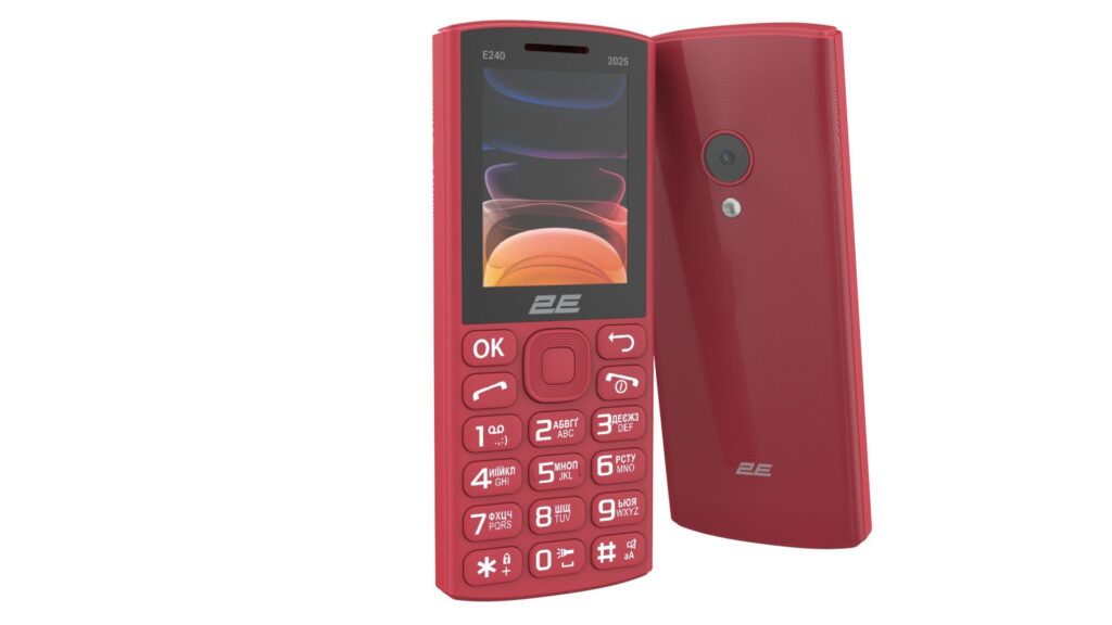 Мобільний телефон 2E E240 2025 2.4″ 2SIM, 1400мА•год, червоний