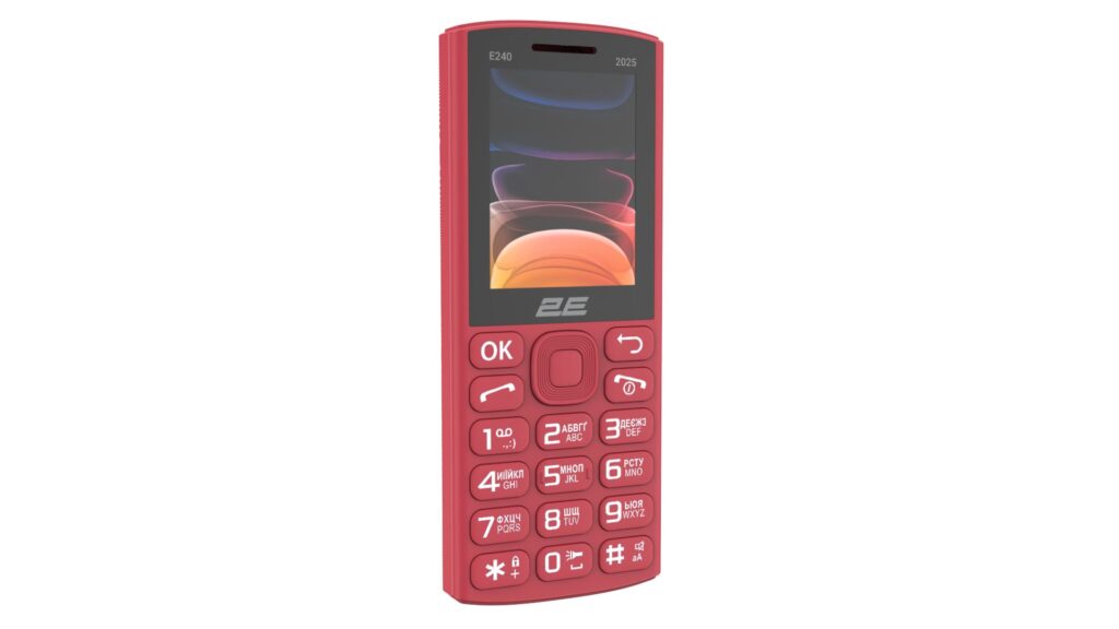 Мобільний телефон 2E E240 2025 2.4″ 2SIM, 1400мА•год, червоний