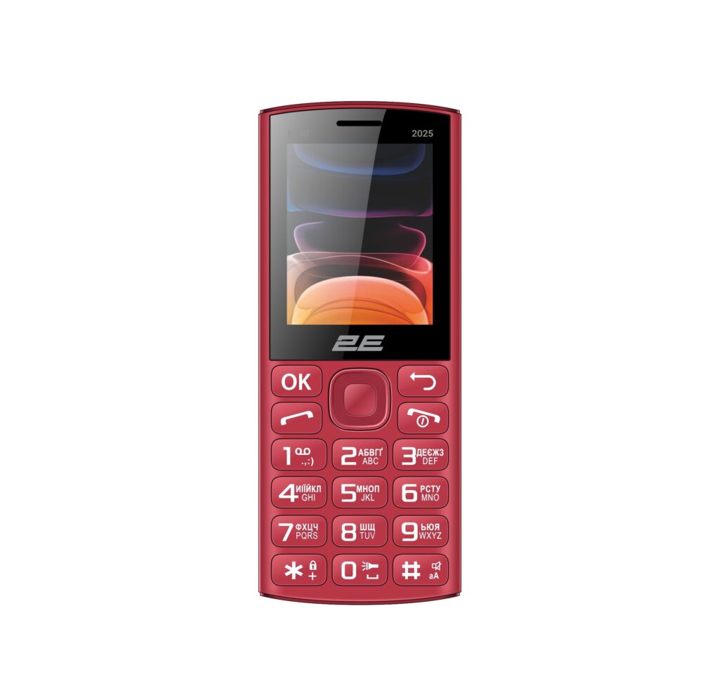 Мобільний телефон 2E E240 2025 2.4″ 2SIM, 1400мА•год, червоний