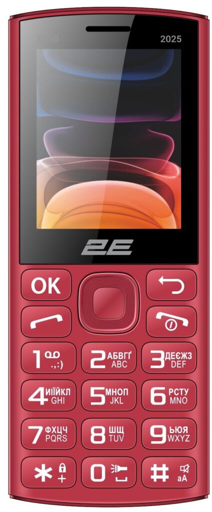 Мобільний телефон 2E E240 2025 2.4″ 2SIM, 1400мА•год, червоний