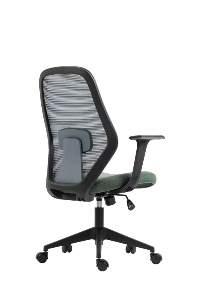 Крісло 2E OFFICE OC110, тканина, фіксовані підлокітники, темно-зелений