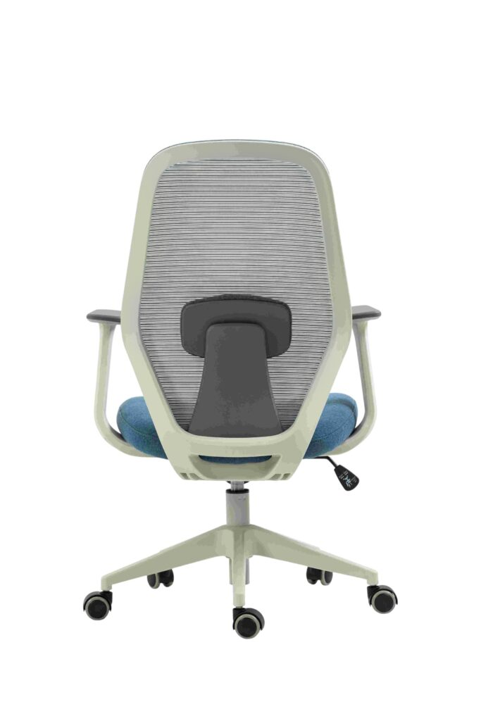 2E Office Chair OC110, fabric, fixed armrests, gray-blue