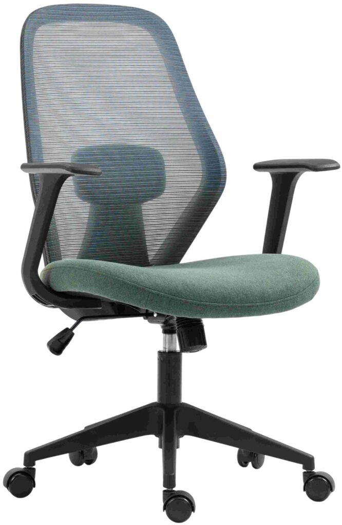 Крісло 2E OFFICE OC110, тканина, фіксовані підлокітники, темно-зелений