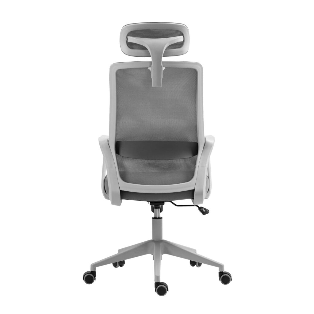 2E Office Chair OC120, fabric, fixed armrests, headrest, gray